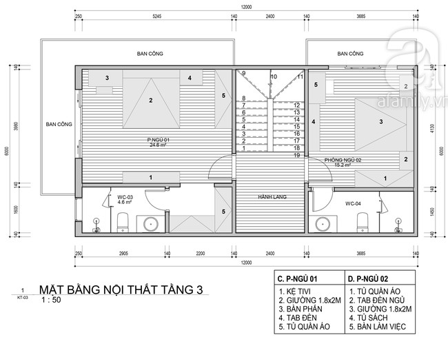 Tư vấn thiết kế nhà ở gia đình có diện tích (6x12m) cho 4 người với chi phí gần 3 tỷ đồng - Ảnh 3.