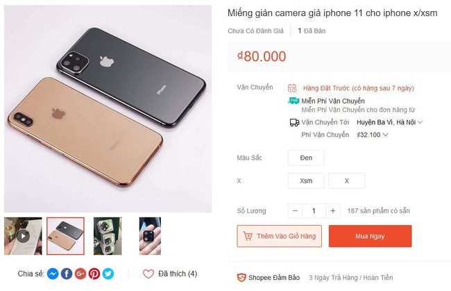 20/10 chị em không được tặng iPhone 11 Pro cũng chẳng sao, mua miếng nhựa giả camera này dán lên là ai cũng trầm trồ tưởng hàng “xịn” - Ảnh 2.