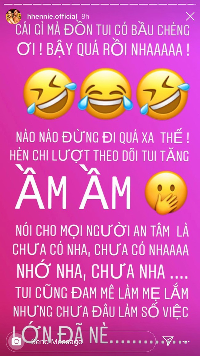 Bị đồn mang thai vì đột nhiên dừng việc đồng hành cùng Hoa hậu Hoàn vũ Việt Nam 2019, H'Hen Niê chính thức lên tiếng  - Ảnh 1.