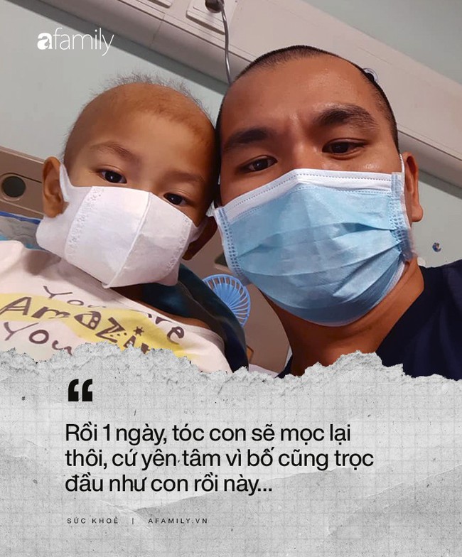 Thiên thần &quot;đầu trọc&quot; 3 tuổi vẫn hồn nhiên sau chục lần truyền hóa chất: &quot;Bố ơi sao mình không về nhà, sao tóc con lại rụng hết?&quot; - Ảnh 2.