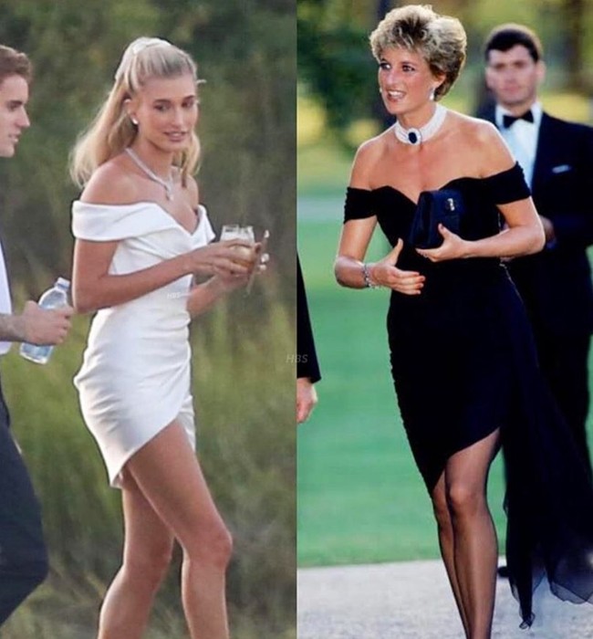 “Chiếc váy trả thù” của công nương Diana được đồn đoán chính là nguồn cảm hứng cho váy cưới tuyệt đẹp của Hailey Bieber - Ảnh 5.