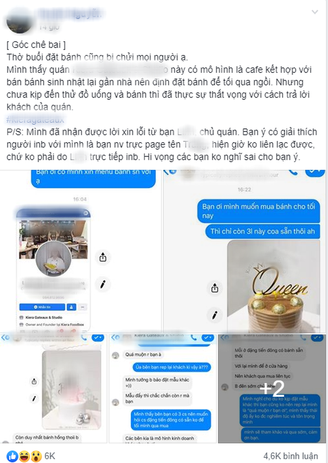 Hỏi &quot;Cửa hàng còn bánh không ạ?&quot;, nữ khách hàng bị chủ shop online đáp trả 1 câu khiến dân mạng uất nghẹn thay - Ảnh 1.