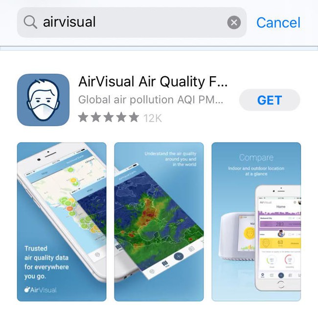 Sau vài ngày bị “bay màu”, AirVisual cuối cùng cũng trở lại chợ ứng dụng, dân Việt đồng loạt vào rate 5 sao và khen ngợi nức nở - Ảnh 2.