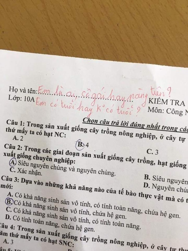 Học sinh quên ghi tên trong bài kiểm tra, thầy giáo lại phê bằng dòng thơ ngọt ngào khiến dân mạng thả “triệu like” - Ảnh 1.