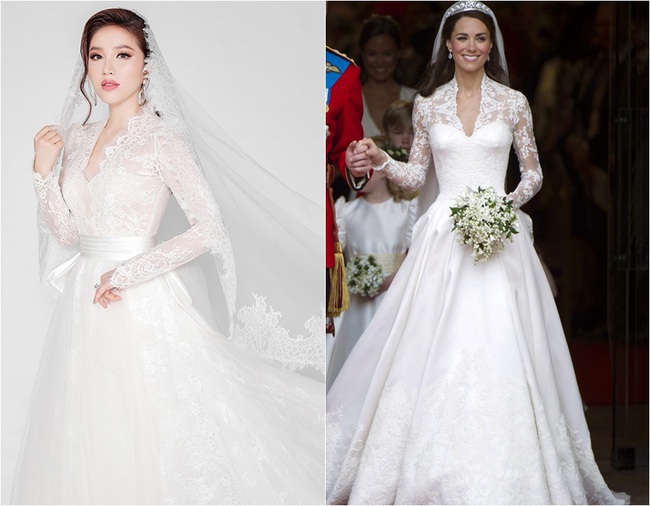 Bảo Thy cũng khoe 3 mẫu váy cưới đẹp mê hồn, trong đó có 1 thiết kế phảng phất bộ váy cưới kinh điển của Công nương Kate - Ảnh 8.