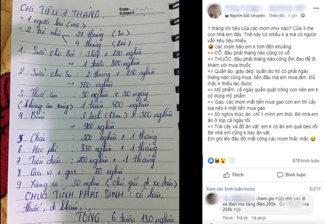 Thời kì ''bão giá'', mẹ bỉm 2 con chia sẻ bảng chi tiêu tiết kiệm hơn 6 triệu/tháng cho 3 người, hội chị em cười khẩy: ''Chi tiêu thế này tháng mình phải để được cả trăm triệu'' - Ảnh 1.