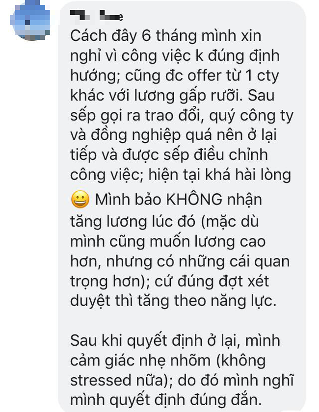 Nộp đơn xin nghỉ việc nhưng sếp tăng lương thì có nên ở lại không? Nàng công sở đăng trạng thái khiến cư dân mạng tranh cãi nảy lửa! - Ảnh 6.