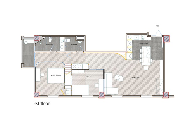 Ngôi nhà 2 tầng mái dốc với trần bằng gỗ &quot;ẩn mình&quot; trong căn hộ chung cư 103m2 ở Hà Nội - Ảnh 1.