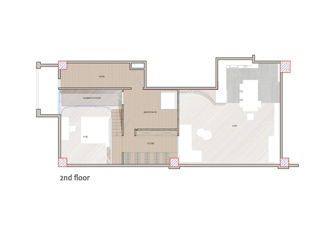 Ngôi nhà 2 tầng mái dốc với trần bằng gỗ &quot;ẩn mình&quot; trong căn hộ chung cư 103m2 ở Hà Nội - Ảnh 2.