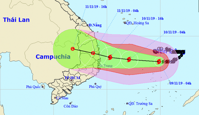 Bão số 6 giật cấp 12 đổ bộ vào Quảng Ngãi - Khánh Hòa vào đêm 10/11 rạng sáng 11/11, Bắc Bộ tiếp tục kiểu thời tiết ngày nắng, đêm lạnh. - Ảnh 1.