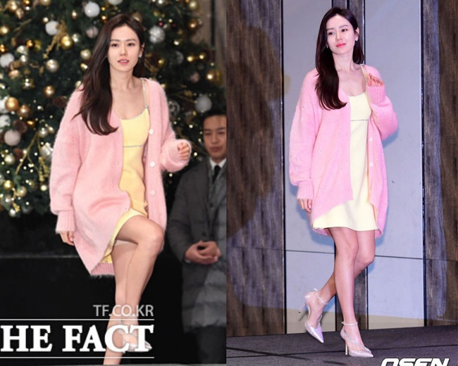 Có là đại mỹ nhân như Son Ye Jin hay Song Hye Kyo cũng rơi vào cảnh sến không lối thoát vì váy vàng tươi - Ảnh 4.
