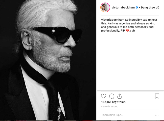 Vợ chồng David-Victoria Beckham, Hoa hậu Mai Phương Thúy cùng loạt ngôi sao thương tiếc sự ra đi của Giám đốc sáng tạo của Chanel - Karl Lagerfeld - Ảnh 2.