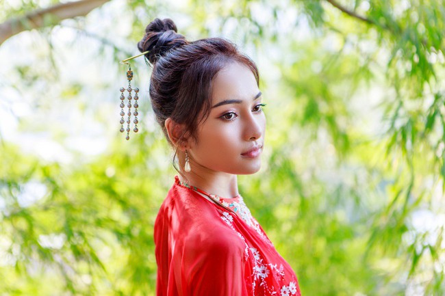 Mặc lại trang phục của Nhã Phương, bạn gái Dương Khắc Linh - Sara Lưu hóa mỹ nữ cổ trang đẹp mê hồn  - Ảnh 5.