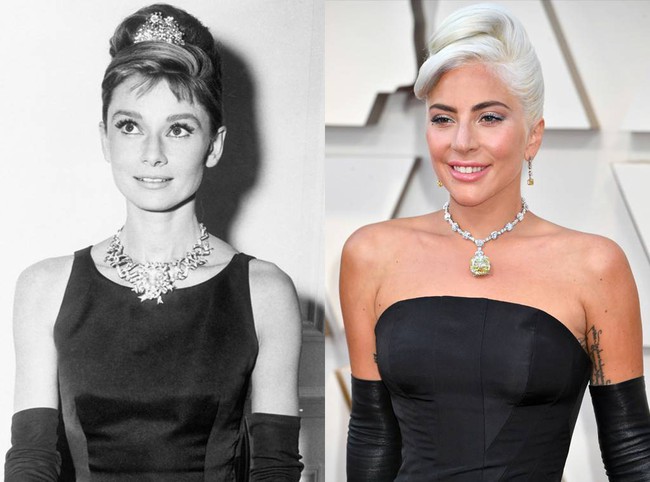 Phát sốt vì vòng kim cương siêu to của Lady Gaga trên thảm đỏ Oscar: Tới cả nghìn tỉ, Audrey Hepburn cũng từng đeo - Ảnh 6.