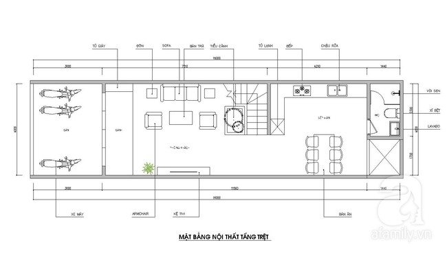 Tư vấn thiết kế nhà ống 64m² để đảm bảo 2 công năng vừa ở vừa cho thuê rất hợp lí - Ảnh 1.