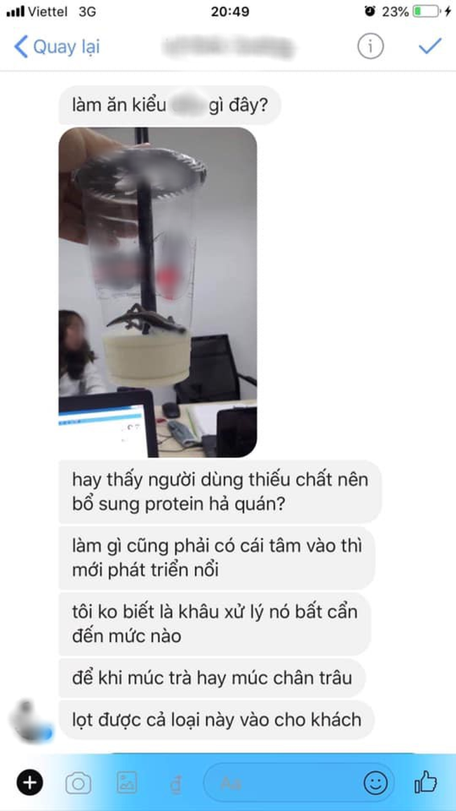 Hà Nội: Khách hàng hãi hùng tố có thạch sùng trong cốc trà sữa - Ảnh 2. Hà Nội: Khách hàng hãi hùng tố có thạch sùng trong cốc trà sữa - Ảnh 2.