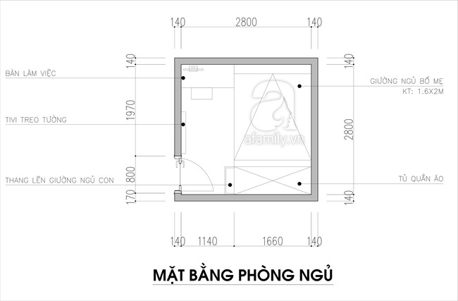 Tư vấn thiết kế phòng ngủ siêu bé với diện tích 8,4m² cho gia đình 5 người - Ảnh 1.