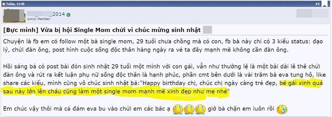 Đăng lời chúc sinh nhật dành cho một bà mẹ đơn thân, thanh niên bị chị em xúm vào chửi vì tội tiên tri gở mồm - Ảnh 1.