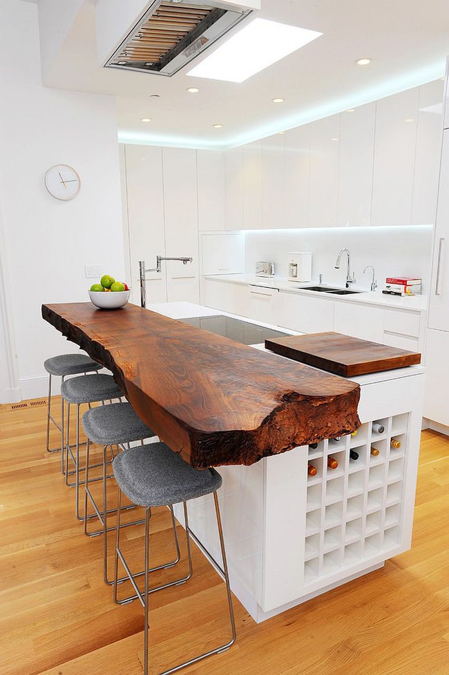 Nếu bạn thích phòng bếp đẹp như bước ra từ truyện cổ tích: Hãy thử kết hợp chất liệu gỗ với tone màu trắng  - Ảnh 6.