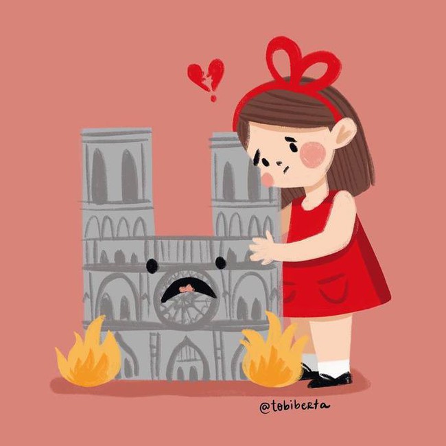 Nhà thờ Đức Bà Paris chìm trong biển lửa, dân mạng bàng hoàng chia sẻ những bức tranh chan chứa tình cảm cầu nguyện cho Paris - Ảnh 9.