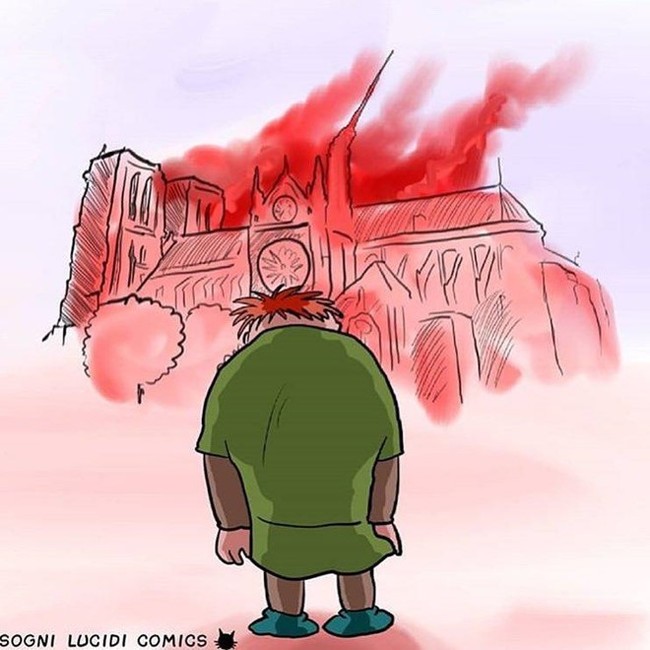 Nhà thờ Đức Bà Paris chìm trong biển lửa, dân mạng bàng hoàng chia sẻ những bức tranh chan chứa tình cảm cầu nguyện cho Paris - Ảnh 15.