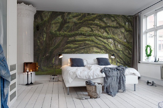 Trang trí phòng ngủ ấn tượng nhờ giấy dán tường chân thực đến khó tin - Ảnh 7.