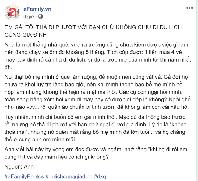 Cô gái từ chối du lịch cùng gia đình để đi phượt cùng bạn, và câu hỏi từ người anh khiến ai cũng giật mình suy nghĩ - Ảnh 1.