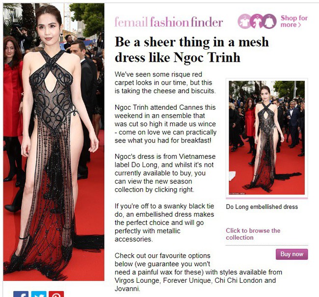 Tâm điểm bàn tán trên báo Anh tuần qua là về bộ váy phản cảm của Ngọc Trinh  - Ảnh 2.