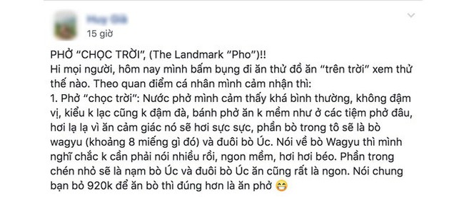 Đã có người dám thử phở 920k và đây là nhận xét sau khi ăn bát phở chọc trời - Ảnh 5. Đã có người dám thử phở 920k và đây là nhận xét sau khi ăn bát phở chọc trời - Ảnh 5.