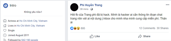 Hotgirl mì gõ Phí Huyền Trang bị hack trang cá nhân, cư dân mạng tiếp tục nhảy vào bình luận xin link khiếm nhã - Ảnh 1.
