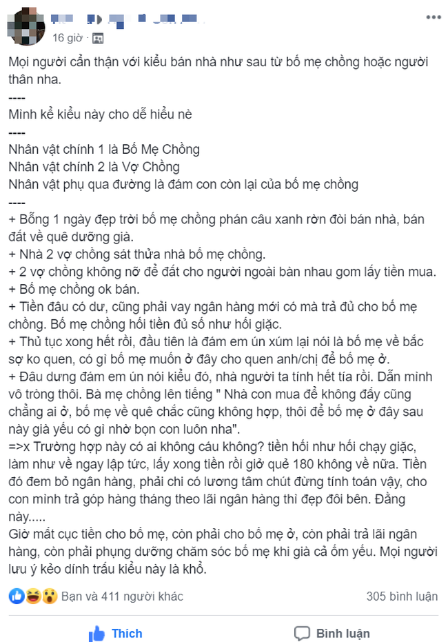 Mua lại nhà của bố mẹ chồng dính quả lừa đau đớn, mẹ trẻ lên tiếng cảnh báo liền được chị em mách nước cách trị - Ảnh 1.