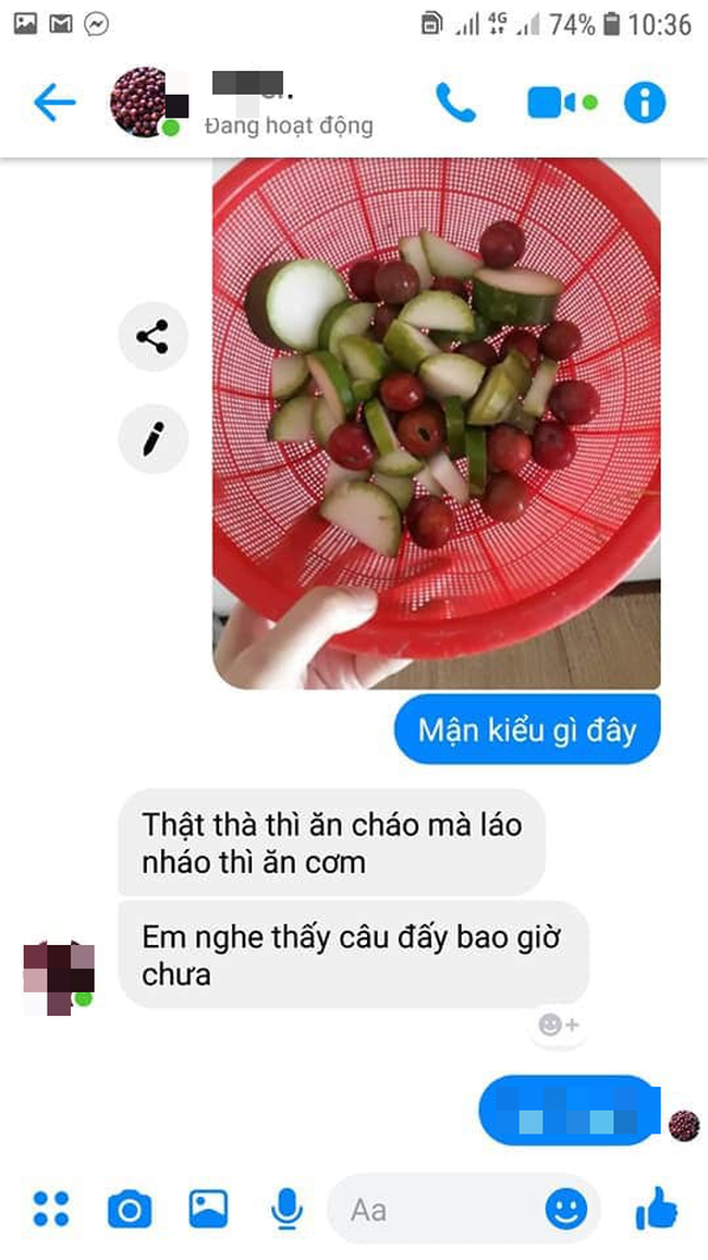 Mua mận trên mạng, cô gái sốc vì nhận được cả mấy miếng bầu kèm câu nói xanh rờn của người bán ''thật thà thì ăn cháo, láo nháo thì ăn cơm'' - Ảnh 3. Mua mận trên mạng, cô gái sốc vì nhận được cả mấy miếng bầu kèm câu nói xanh rờn của người bán ''thật thà thì ăn cháo, láo nháo thì ăn cơm'' - Ảnh 3.
