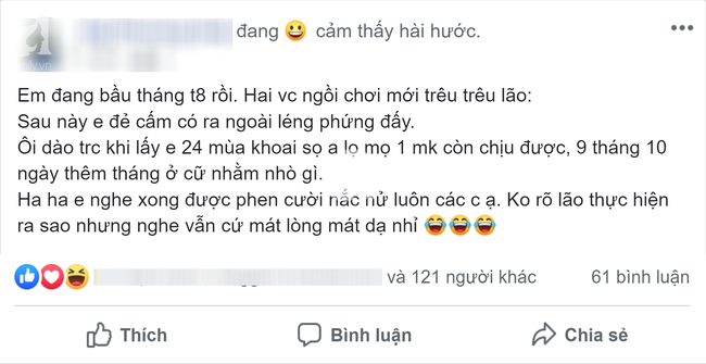 Vợ cảnh báo chồng không được léng phéng trong thời gian cô ở cữ, nhưng anh đáp trả 1 câu &quot;mát lòng mát dạ&quot; - Ảnh 1.