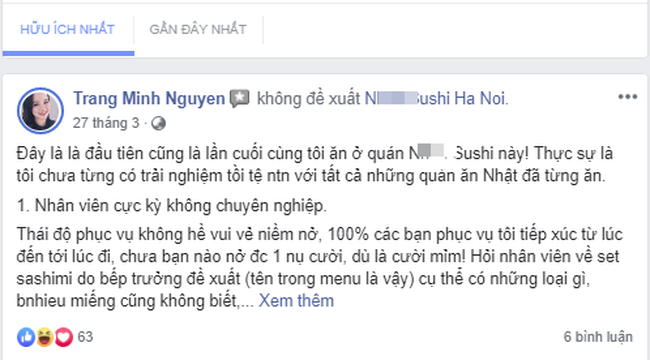 Tiệm sushi nổi tiếng Hà Nội bị tố dùng nhiều chiêu &quot;bẫy&quot; tiền thực khách: MC Minh Trang cũng từng là &quot;nạn nhân&quot; - Ảnh 4.