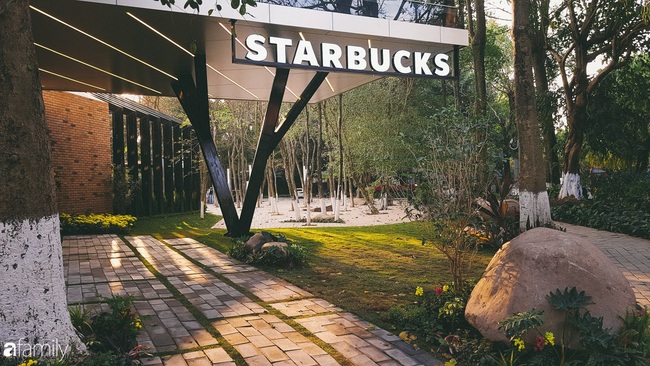 Tận thấy không gian xanh mướt của quán cà phê Starbucks nằm bên trong khu đô thị Ecopark - Ảnh 1.