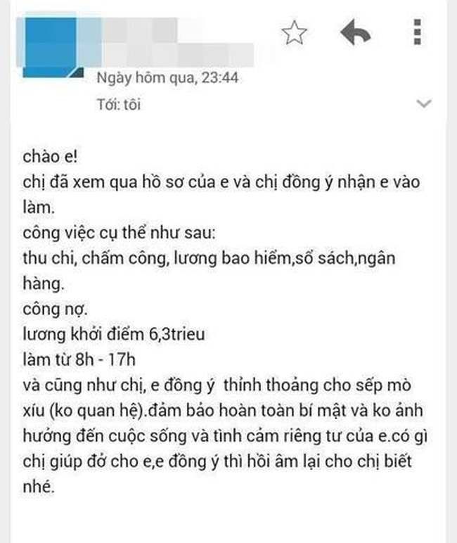 Trúng tuyển việc nhân sự lương khá, nàng công sở chưa kịp vui đã bàng hoàng khi được yêu cầu: Thỉnh thoảng cho sếp... mò xíu! - Ảnh 1.