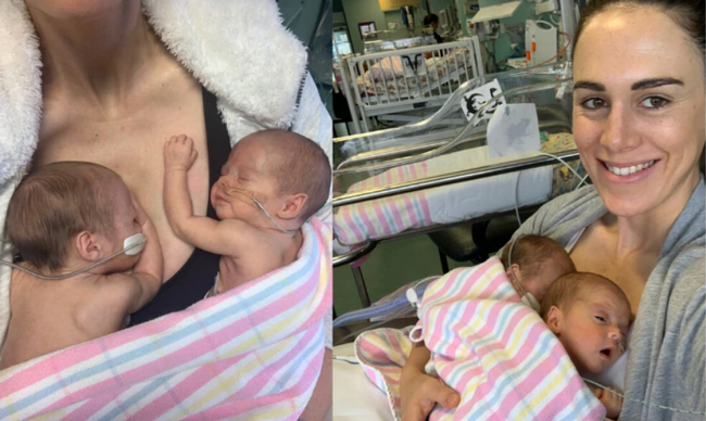 Nhờ ngân hàng sữa mẹ, 2 bé sinh đôi thiếu tháng ở tuần 29 may mắn sống sót kì diệu - Ảnh 1.