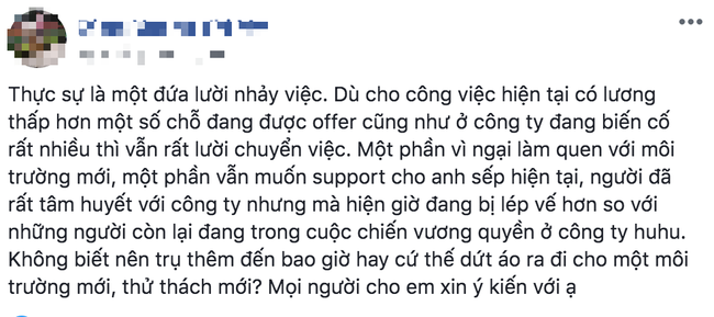 Ở lại với sếp tốt hay nhảy việc để lương cao, thắc mắc được cư dân mạng chia sẻ quan điểm sẽ khiến chị em tỉnh ngộ! - Ảnh 1.