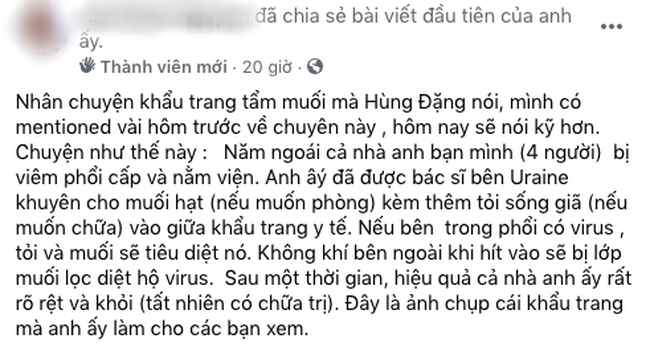 Hướng dẫn tẩm muối khẩu trang được khẳng định sẽ giết virus Corona trong vòng 5 phút khiến cộng đồng mạng thắc mắc - Ảnh 4.