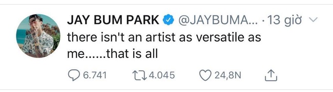 Sau khi bị fan BTS &quot;tấn công&quot; vì gọi Big Bang là nhóm nhạc tuyệt nhất lịch sử, Jay Park tiếp tục có phát ngôn &quot;ngông cuồng&quot; - Ảnh 1.
