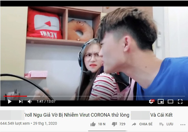 Dân mạng phản ứng, đòi tẩy chay Youtuber Việt giả vờ bị nhiễm virus Corona với triệu chứng ho khan, co giật - Ảnh 2.