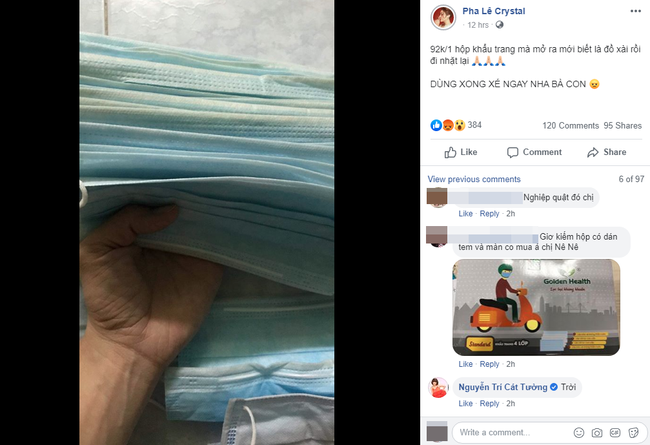 Giữa lúc đại dịch virus Corona đang lan nhanh, Pha Lê hoang mang khi mua được hộp khẩu trang bên trong toàn đồ đã qua sử dụng - Ảnh 1. Giữa lúc đại dịch virus Corona đang lan nhanh, Pha Lê hoang mang khi mua được hộp khẩu trang bên trong toàn đồ đã qua sử dụng - Ảnh 1.