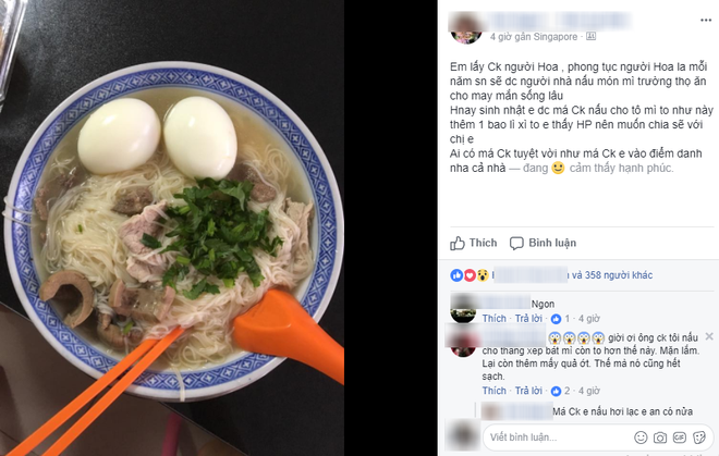 Được mẹ chồng gốc Hoa nấu cho bát mì trường thọ ngay ngày sinh nhật, mẹ trẻ lập tức đăng đàn khoe - Ảnh 1. Được mẹ chồng gốc Hoa nấu cho bát mì trường thọ ngay ngày sinh nhật, mẹ trẻ lập tức đăng đàn khoe - Ảnh 1.