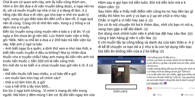 Hết hồn thanh niên tán gái kiểu mới: bắt cô gái đi viện truyền nước rồi ghi nợ 600k, trả tiền xong vẫn dọa đánh - Ảnh 1.