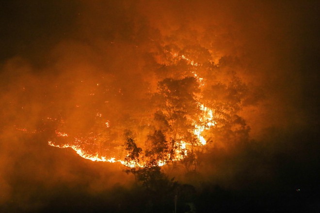 Hơn 2000 người dập lửa cháy rừng trong đêm nóng kỷ lục tại Hà Nội - Ảnh 1.
