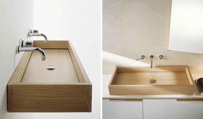 Chẳng cần nhiều, một chiếc bồn rửa tay bằng gỗ cũng đủ mang nét tự nhiên ngập tràn phòng tắm - Ảnh 8.