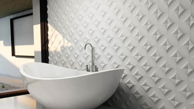 Phòng tắm trở nên sang chảnh bất ngờ với bức tường sử dụng gạch ốp 3D - Ảnh 3.