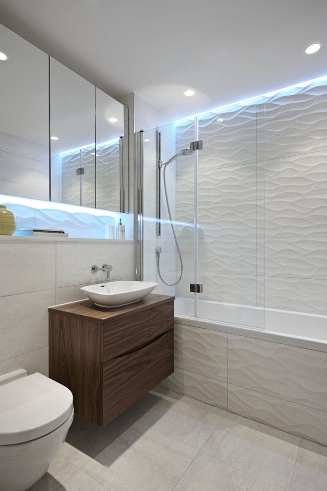Phòng tắm trở nên sang chảnh bất ngờ với bức tường sử dụng gạch ốp 3D - Ảnh 12.