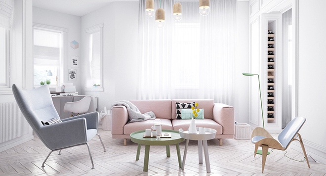Cách phối gam màu pastel cho phòng khách mang phong cách Scandinavia chuẩn không cần chỉnh - Ảnh 10.