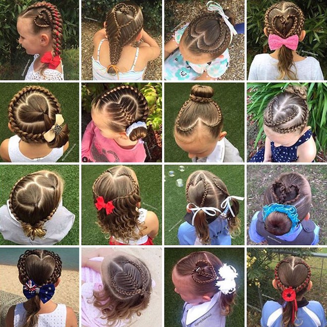 Học bà mẹ khéo tay tết tóc đẹp lạ cho con gái đi chơi Tết - Ảnh 2.